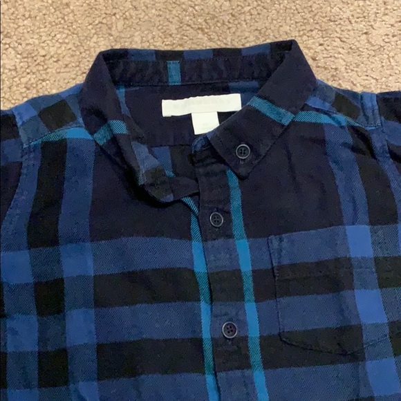 Burberry blue plaid shirt, size 2Y - Picture 2 of 5